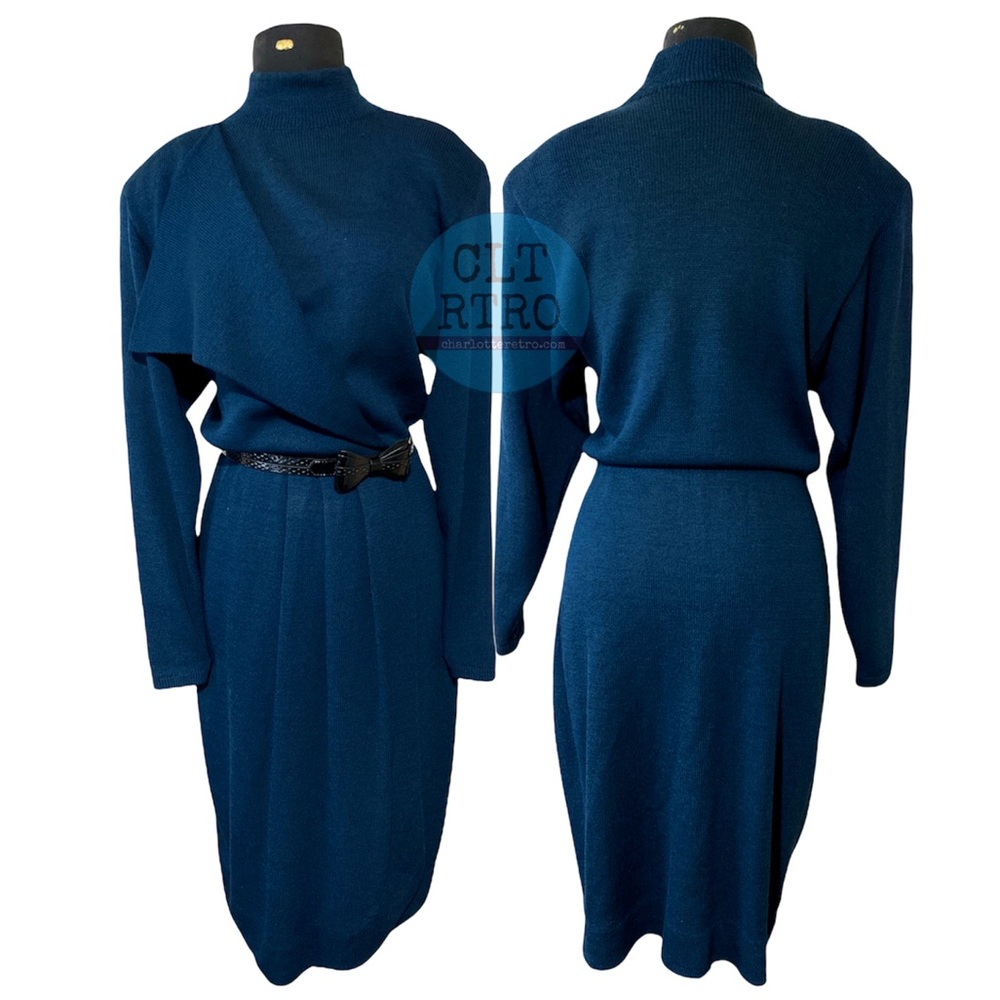vtg St. John • Faux Wrap Santana Knit Dress